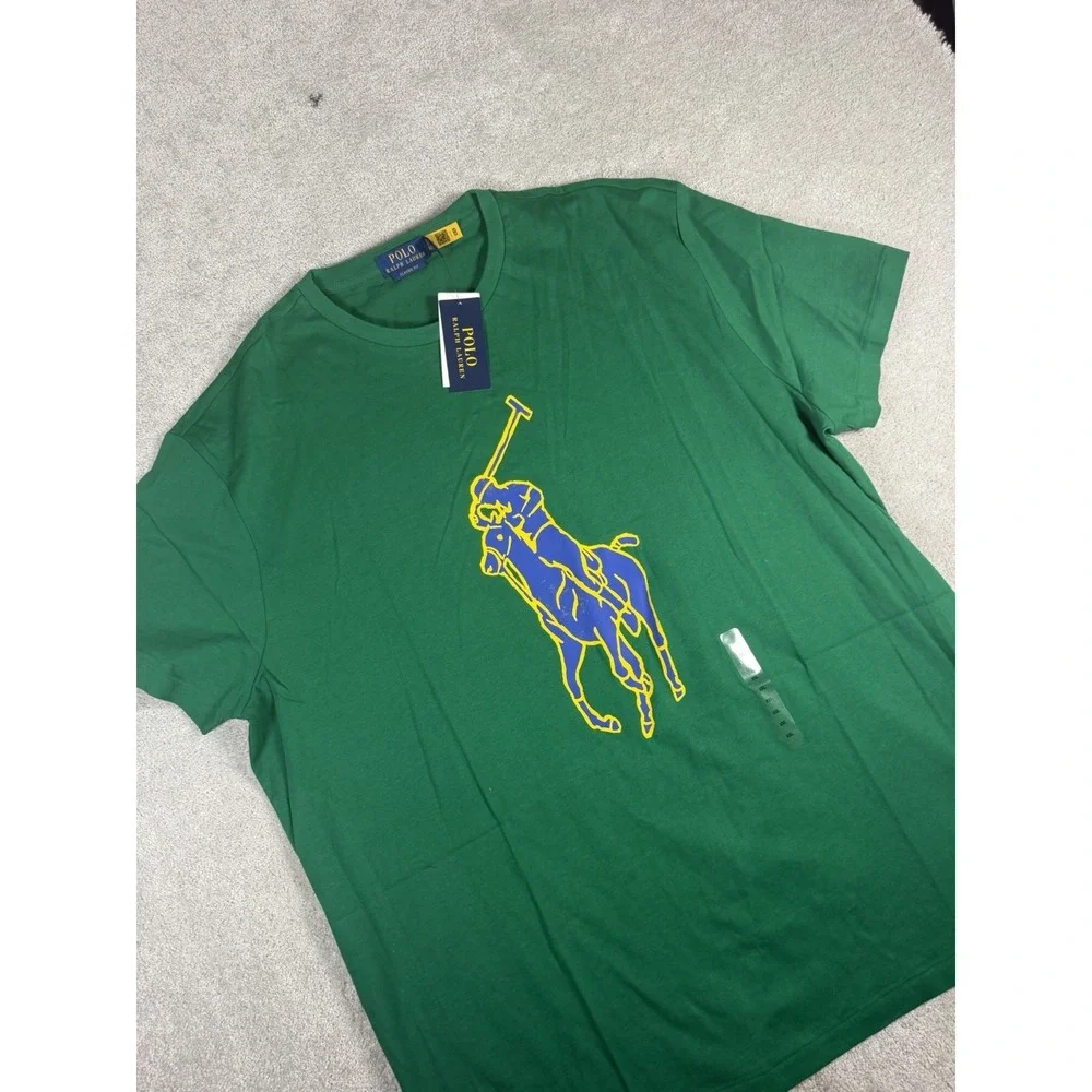 Polo Ralph Lauren Green Classic Fit Big Pony Logo T-Shirt Men's XXL S/S New